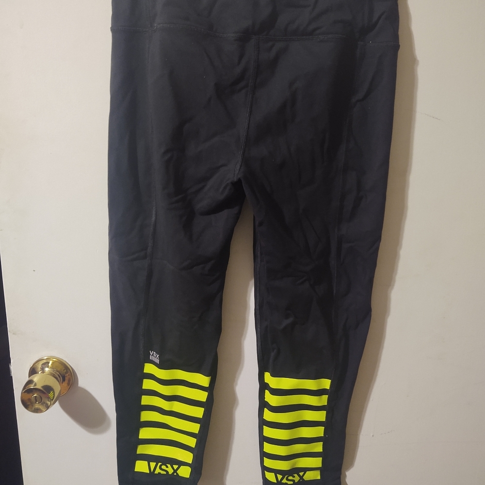 Victoria secret Sport black & neon yellow capri